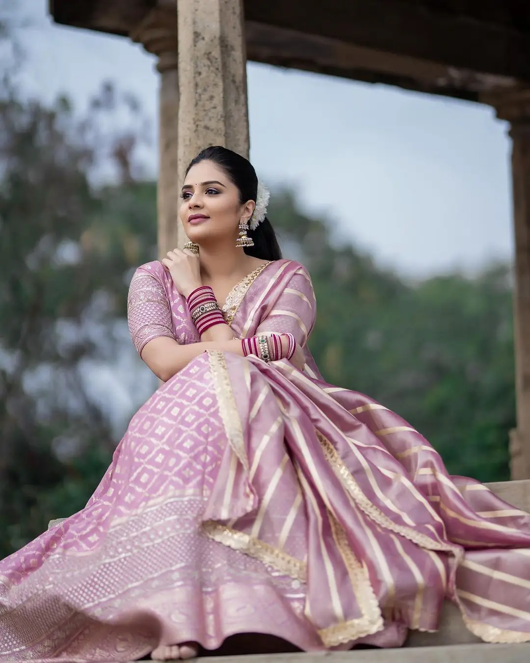 ZeeTV Actress Sreemukhi in Pink Lehenga Choli